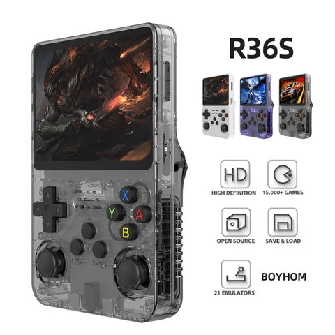 RetroCore™ R36S Handheld Game Console – 3.5” IPS Screen | 128GB/64GB | Open Source Linux | 4000+ Classic Games