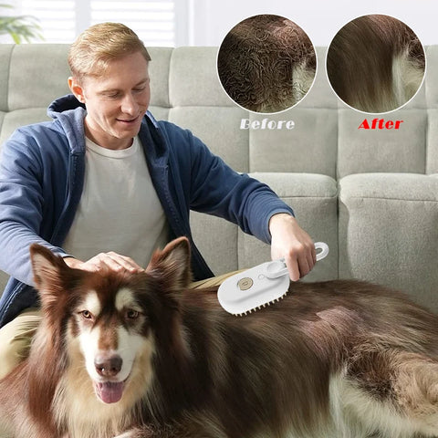 SteamGroom™ 3-in-1 Pet Grooming Brush