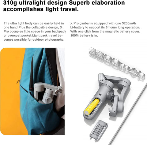 ProSteady™ 3-Axis Smart X Gimbal Stabilizer
